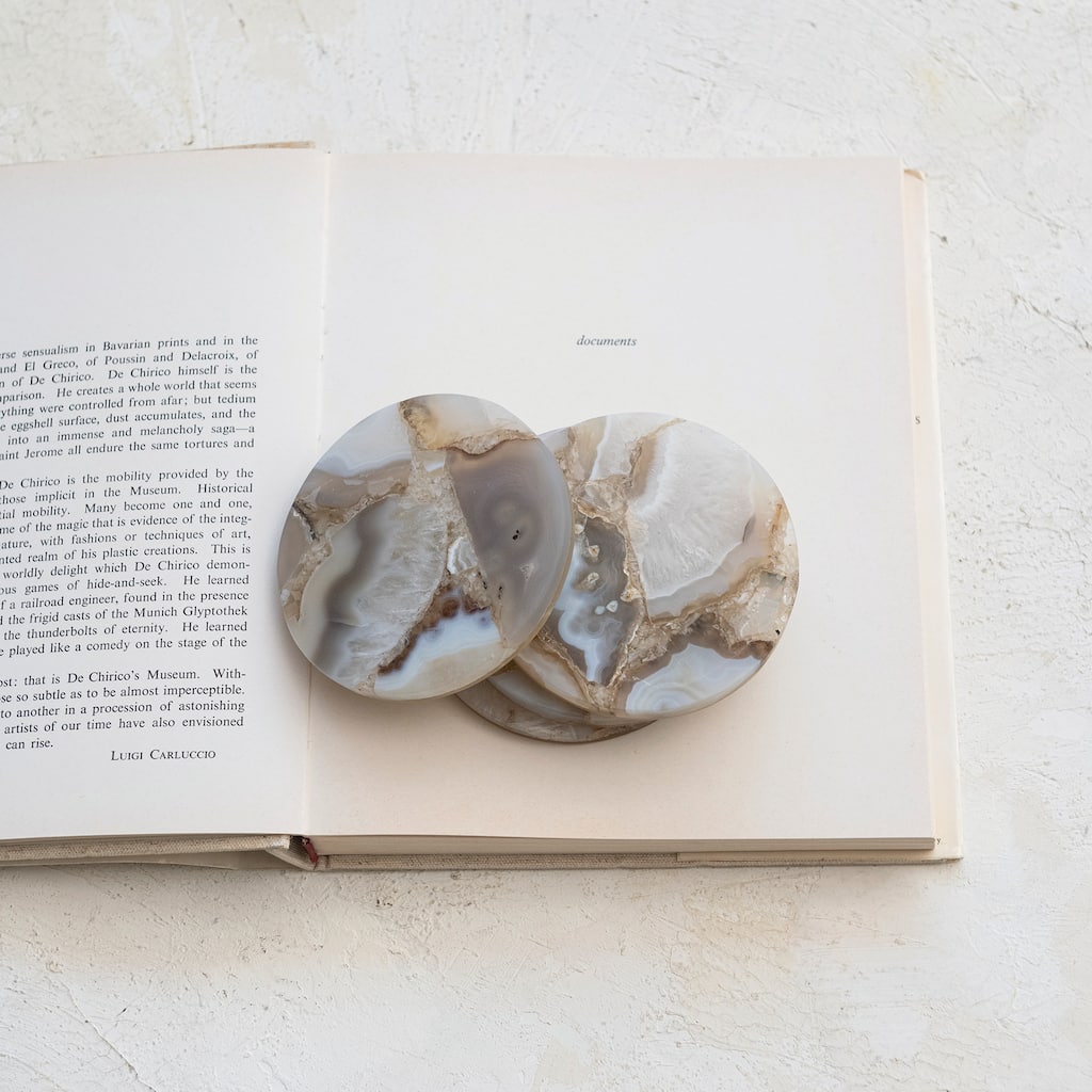 Agate Coasters, Set of 4 - 4.0"L x 4.0"W x 0.5"H