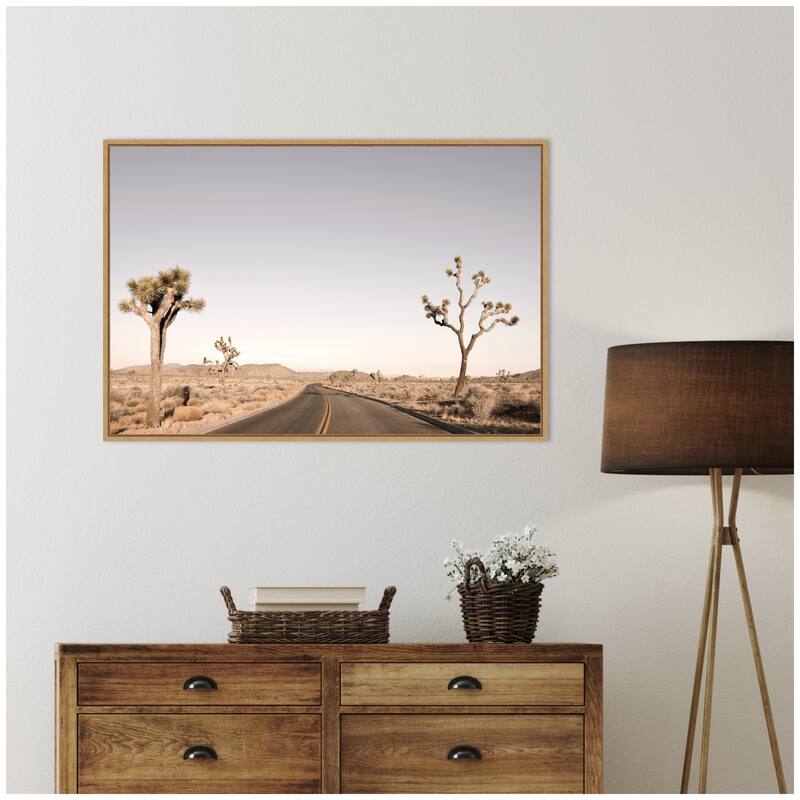 Kate and Laurel Driving joshua Tree No. 3 by Alicia Bock Framed Canvas Wall Art Print