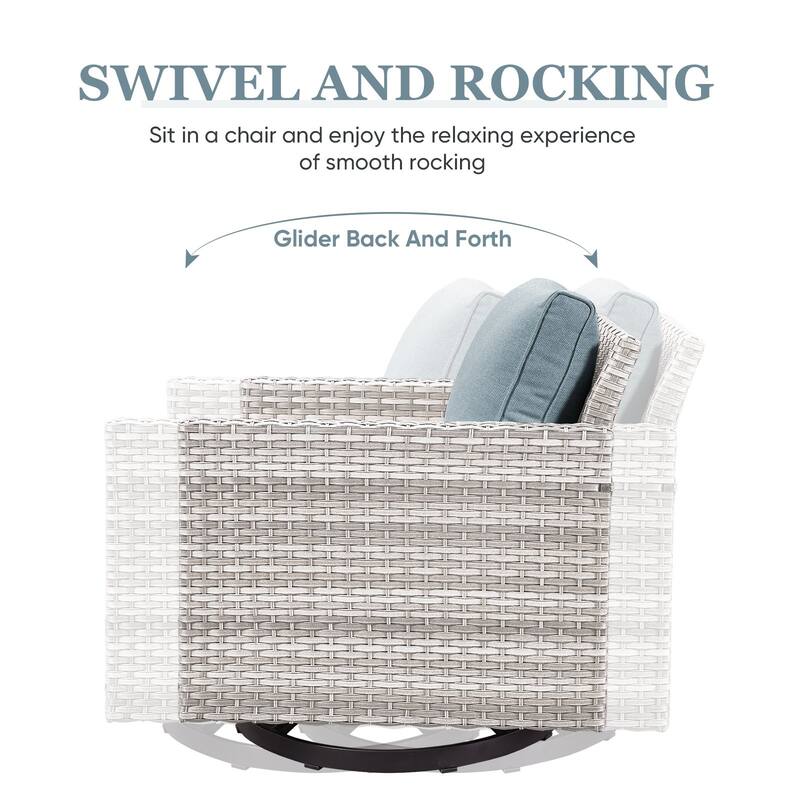 Outdoor Swivel Glider Chairs with Soft Cushion