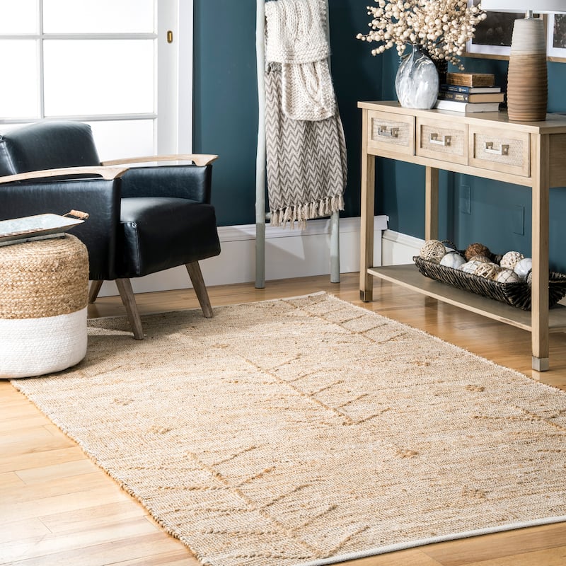 Amaranth Arrow Cotton/Jute Area Rug - 5' x 8' - Natural - Rectangle