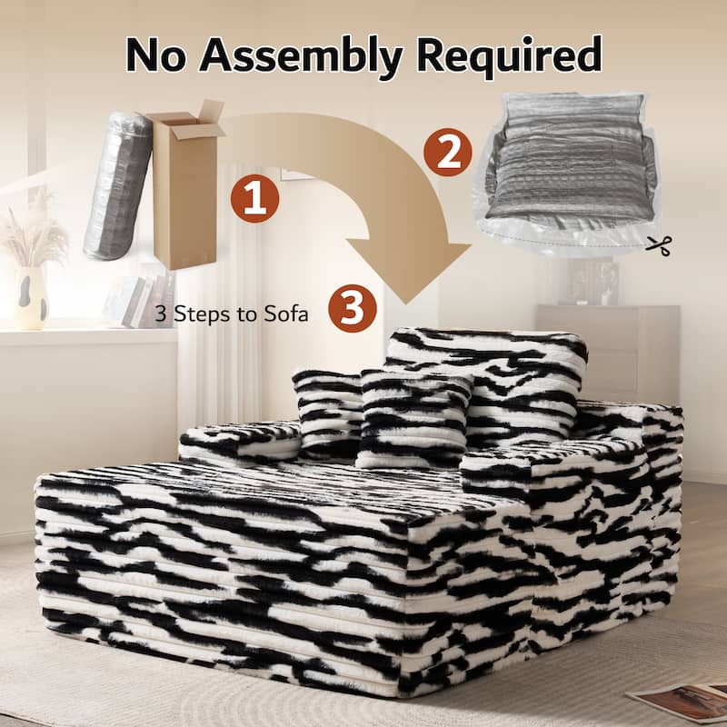 OVIOS Plush Convertible Floor Lounge Sofa