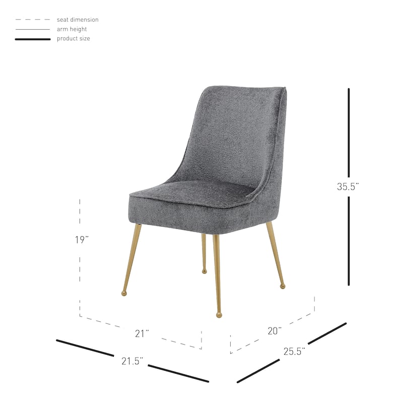 NPD Furniture Cedric KD Fabric Dining Side Chair Gold Legs (Set of 2)