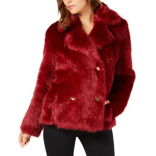 Shop Michael Michael Kors Womens Faux Fur Jacket Winter Double Breasted Overstock 27674285