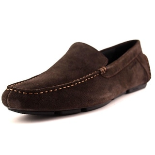 Shop Calvin Klein Menton Men Moc Toe Suede Brown Loafer