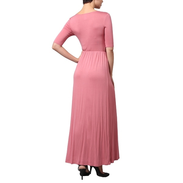 plain maxi dress with sleeves