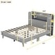 preview thumbnail 27 of 25, Twin/Full Platform Bed with Bookshelf Headboard & Storage Shelves