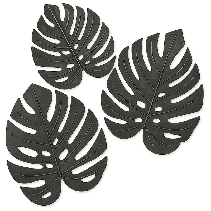 Aria Home Black Metal Leaf Wall Decor Botanical Art for Interiors
