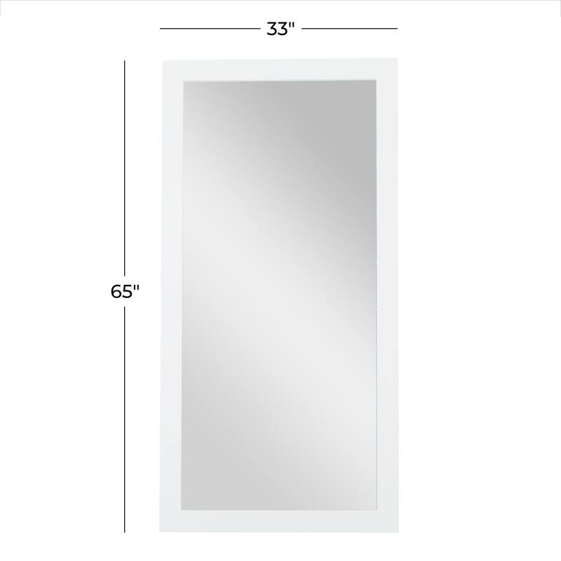 White Wooden Room Wall Mirror