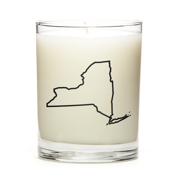 Custom Candles with the Map Outline New-York, Lemon