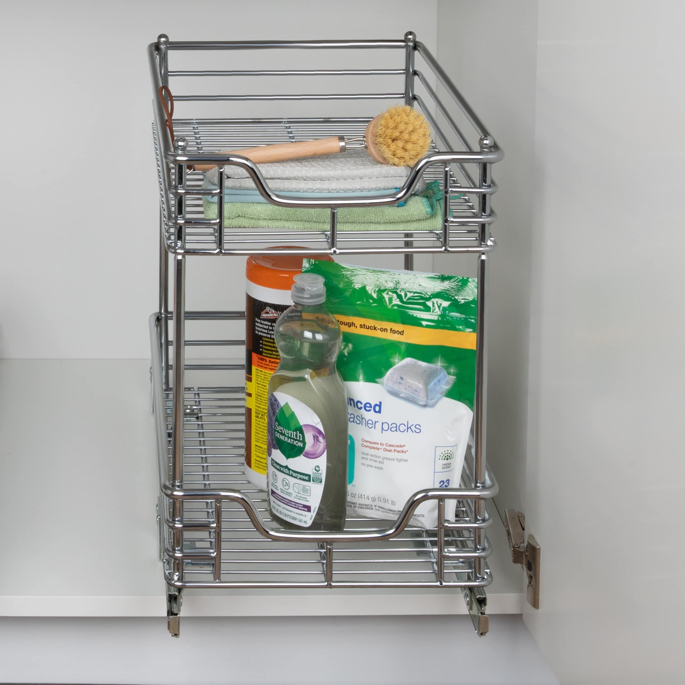 Household Essentials 12 2-Tier Pantry Organizer Nickel