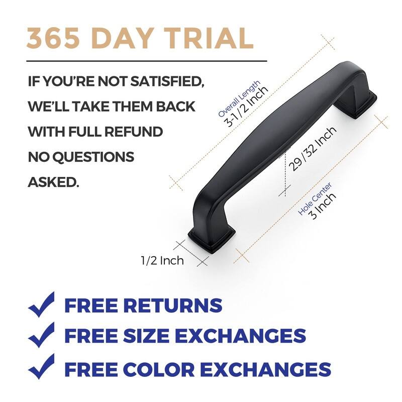 30 Pack Solid 3 Inch Drawer Handles