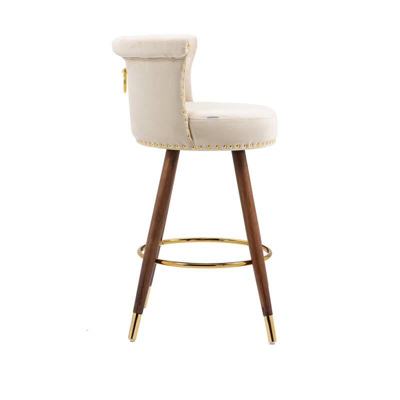 Swivel Bar Stools with Backrest Footrest - 21.85*20.08*36.02Inch