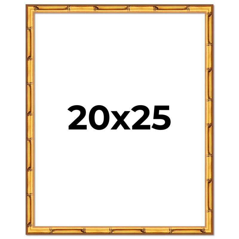 20x25 Frame Gold Bamboo Picture Frame Modern Photo Frame Includes UV Acrylic Shatter Guard Front Acid Free Foam Backing Board