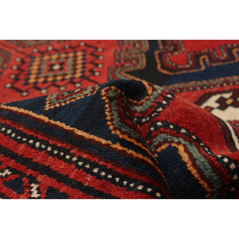 ECARPETGALLERY Hand-knotted Anadol Navy, Red Wool Rug - 3'3 x 10'8