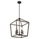 preview thumbnail 38 of 38, Oria Iron Farmhouse Industrial Lantern LED Pendant, Oil Rubbed Bronze/Faux Wood by JONATHAN Y