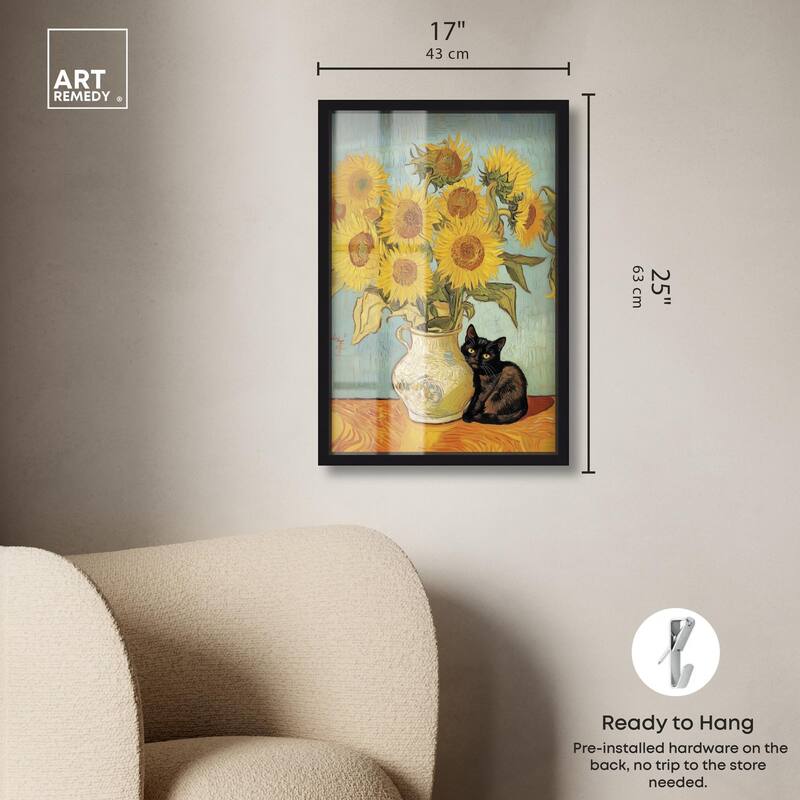 Sunflower Kitten Shadowbox by Art Remedy