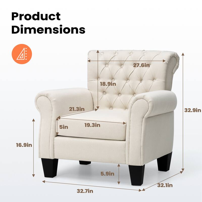 VredHom Accent Chair Club Chair Single Sofa Armchair - 32.08'' L x 32.67 '' W x 32.87 '' H