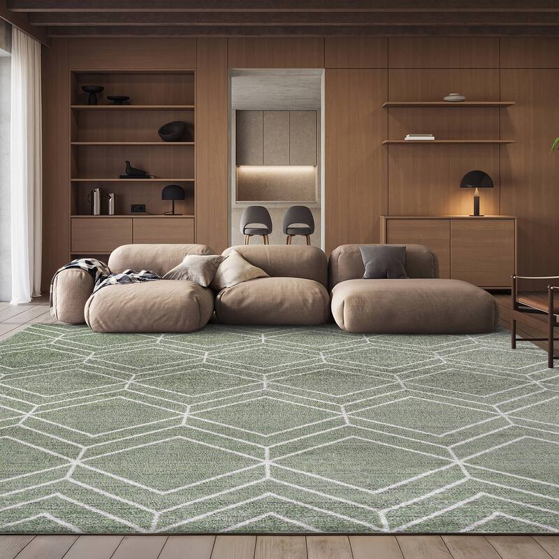 SAFAVIEH Adirondack Juvelina Modern Geometric Rug - 8' x 10' - Sage/Ivory