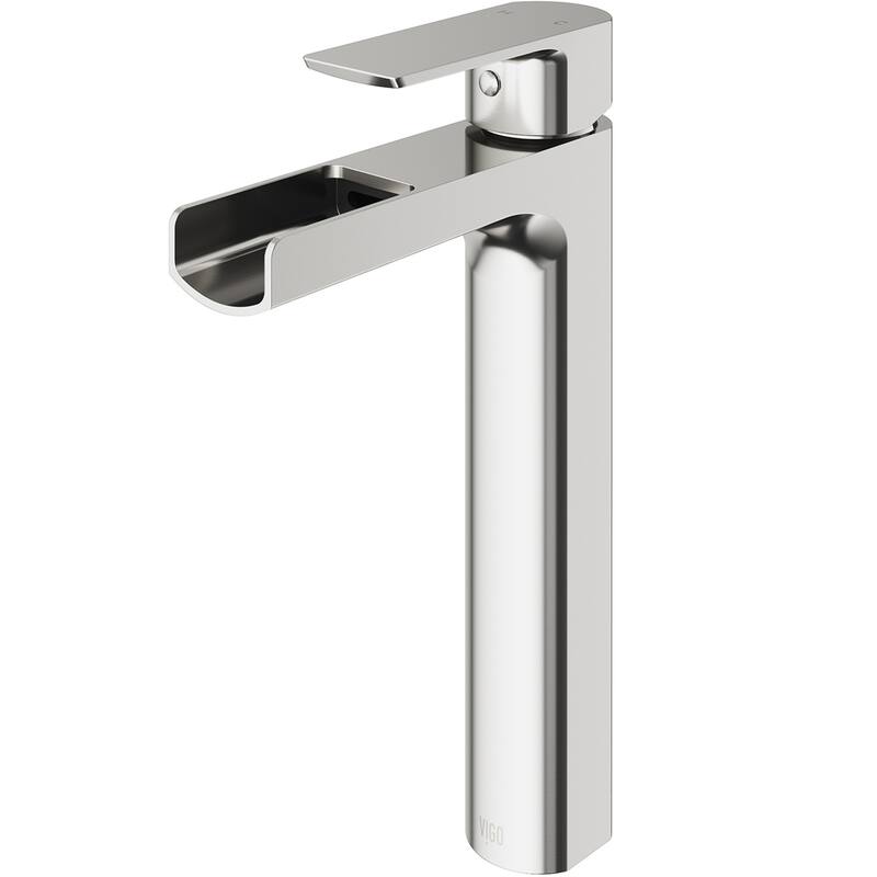 VIGO Amada 10" H Single Handle Single Hole Bathroom Vessel Faucet - 5.38"L x 1.88"W x 10.375"H