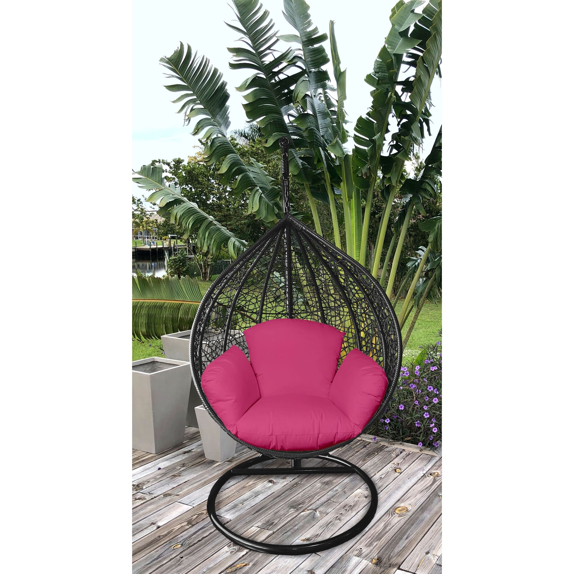 44 x 27 x 4 Sunbrella Outdoor Egg Chair Cushion Canvas Natural - Sorra  Home