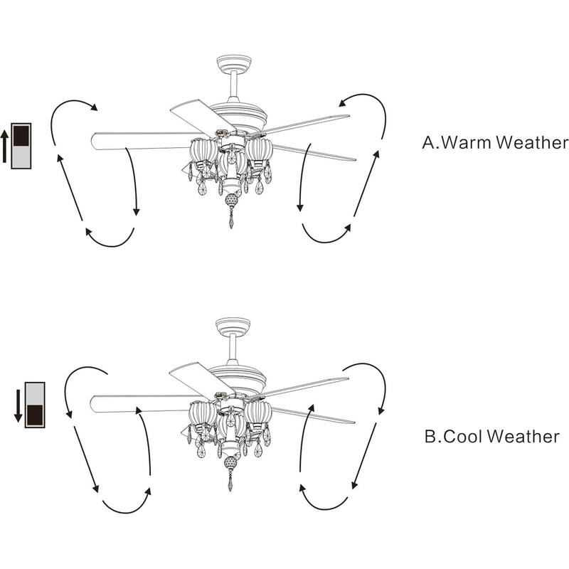 Silver Orchid Laurel 52-inch 3-light Chrome Ceiling Fan