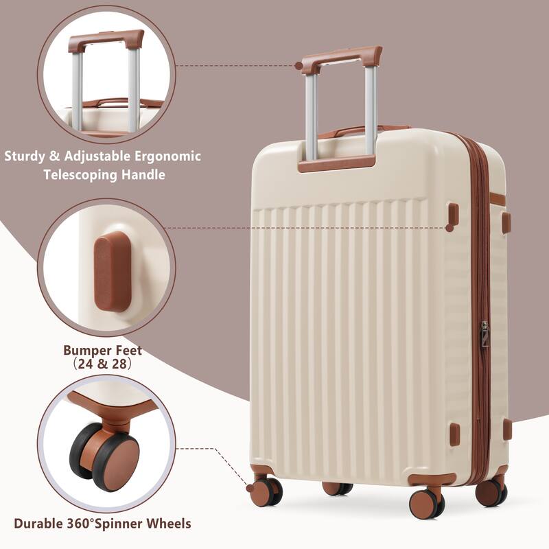 5 Piece Hardshell ABS Luggage Sets with Spinner Wheels and Tsa Lock