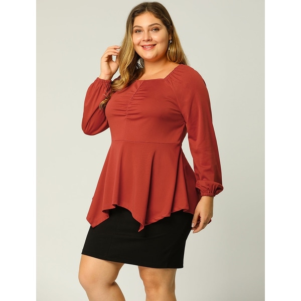 square neck plus size tops