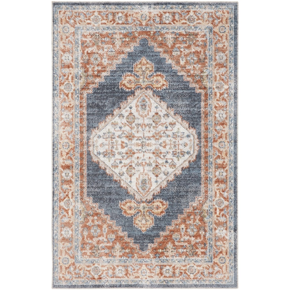 Nourison Abby Machine Washable Indoor only Persian Distressed Area Rug
