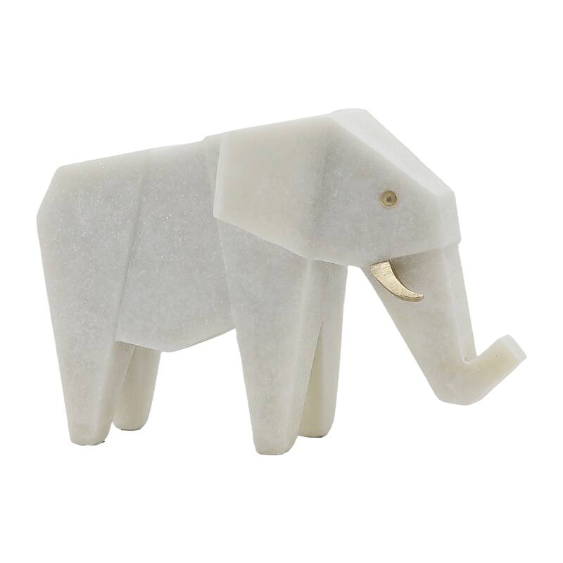 Sagebrook Home Your Space 11-inch Andora Elephant Statuary in White Resin - 11" x 6" x 7"