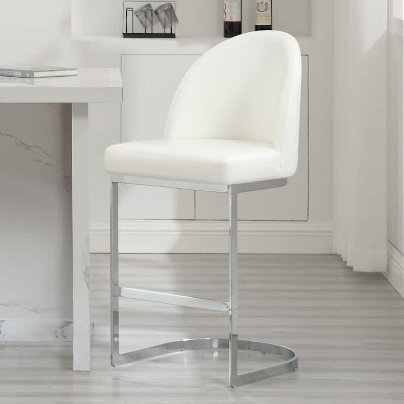 26" Upholstered Counter Stool/ Bar Stools with Metal Legs - 38.8"H x 17.9"W x 20.9"D