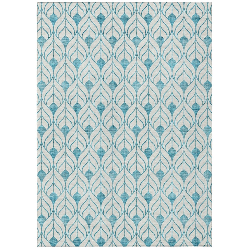HomeRoots Geometric Transitional Rectangle Outdoor Rug