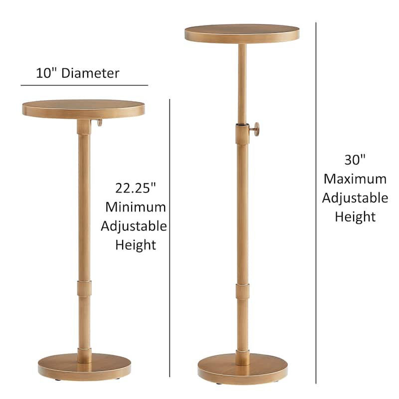 Mesic Antique Brass Adjustable Height Accent Table