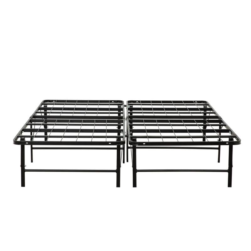 Metal Mattress Foundation Bed Base Frame, Black