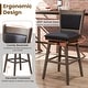 preview thumbnail 8 of 7, Costway 29" Swivel Bar Stools Set of 2 with Back Rubber Wood Legs - See Details