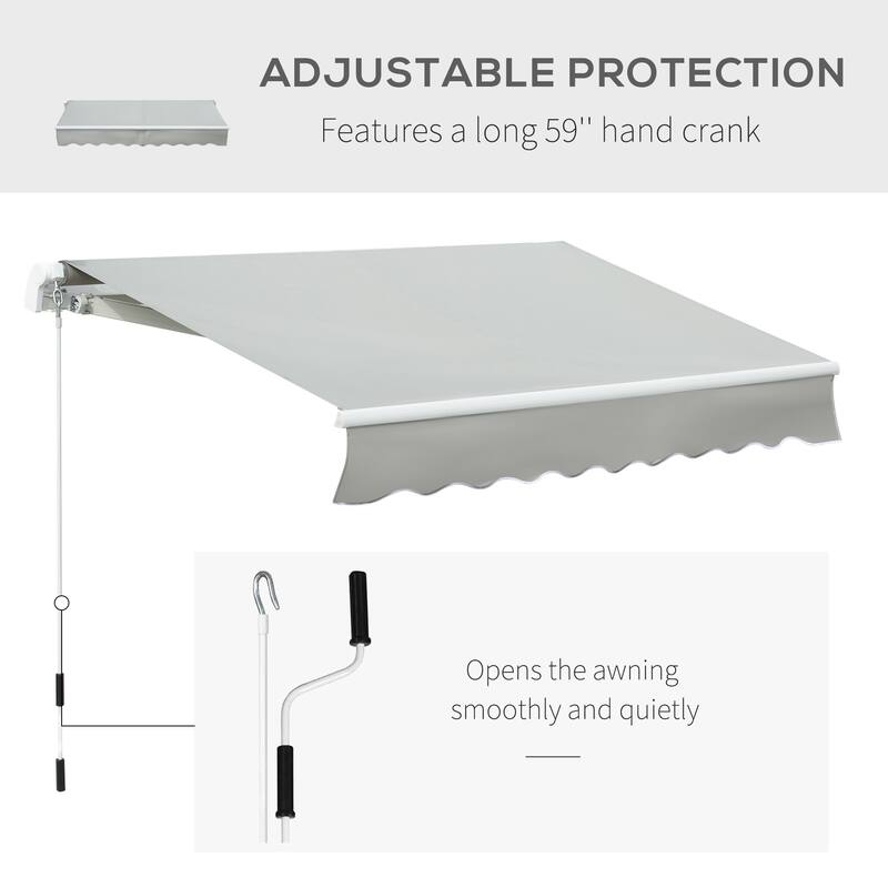 Outsunny 8' x 6.6' Outdoor Patio Manual Retractable Exterior Window Awning