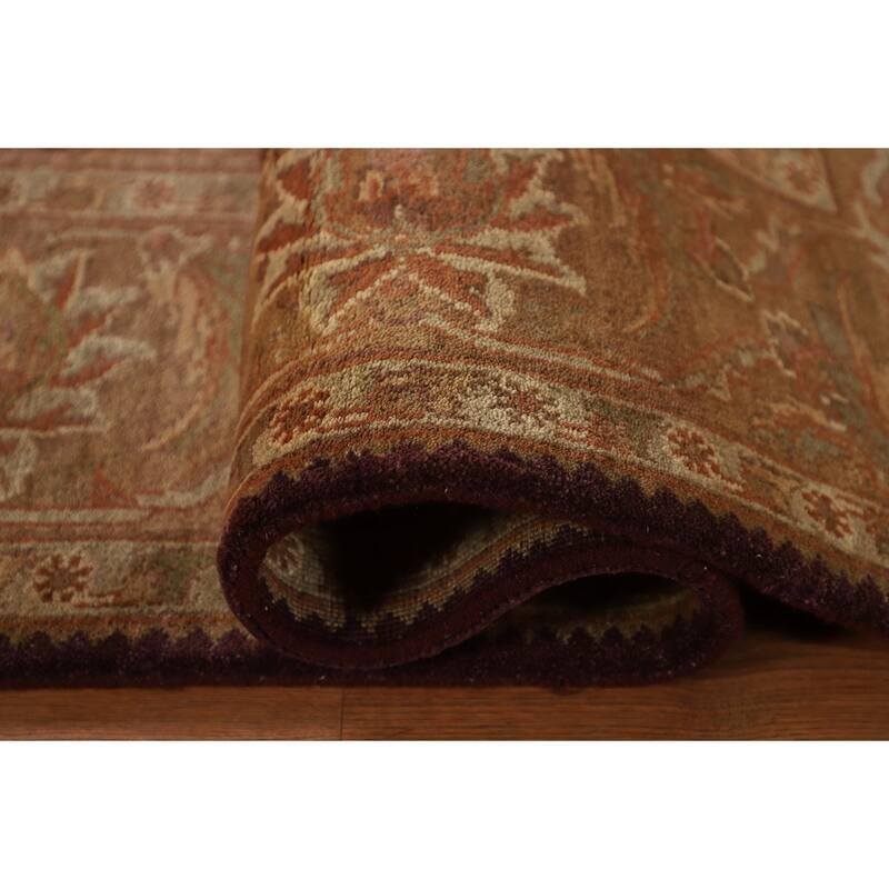 Floral Purple Agra Indian Area Rug Hand-Knotted Wool Carpet - 8'0"x 10'1"