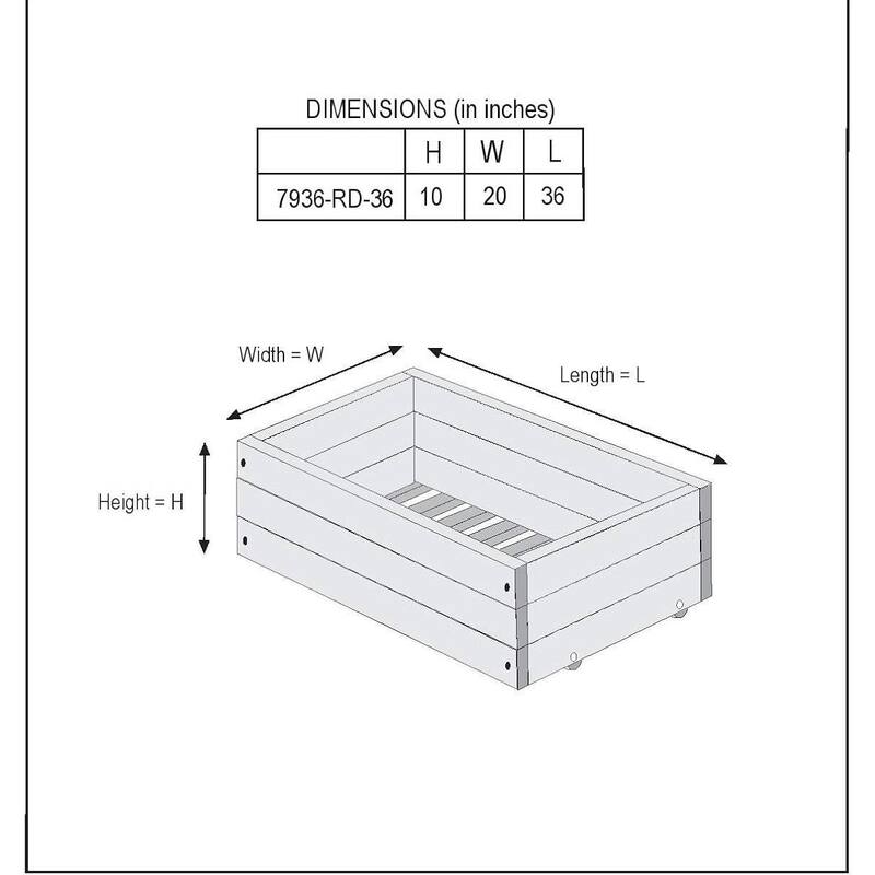 Light Wood Rectangular Rolling Storage Drawers Set of 2 for Under-Bed - 36"L x 20"W x 10"H