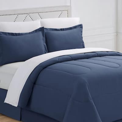 Home Essential Lightweight Bed In A Bag Bedding Set (Includes Comforter, Sham, Bedskirt, Fitted Sheet, Flat Sheet, Pillowcase)