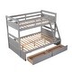 preview thumbnail 4 of 44, Versatility Twin over Full Wooden Kids Bed Bunk Bed with Two Storage Drawers,Ladder and Guardrails