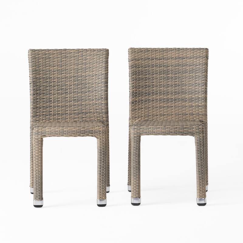 Dover Outdoor Wicker Aluminum Stacking Dining Chair (Set of 2) by Christopher Knight Home