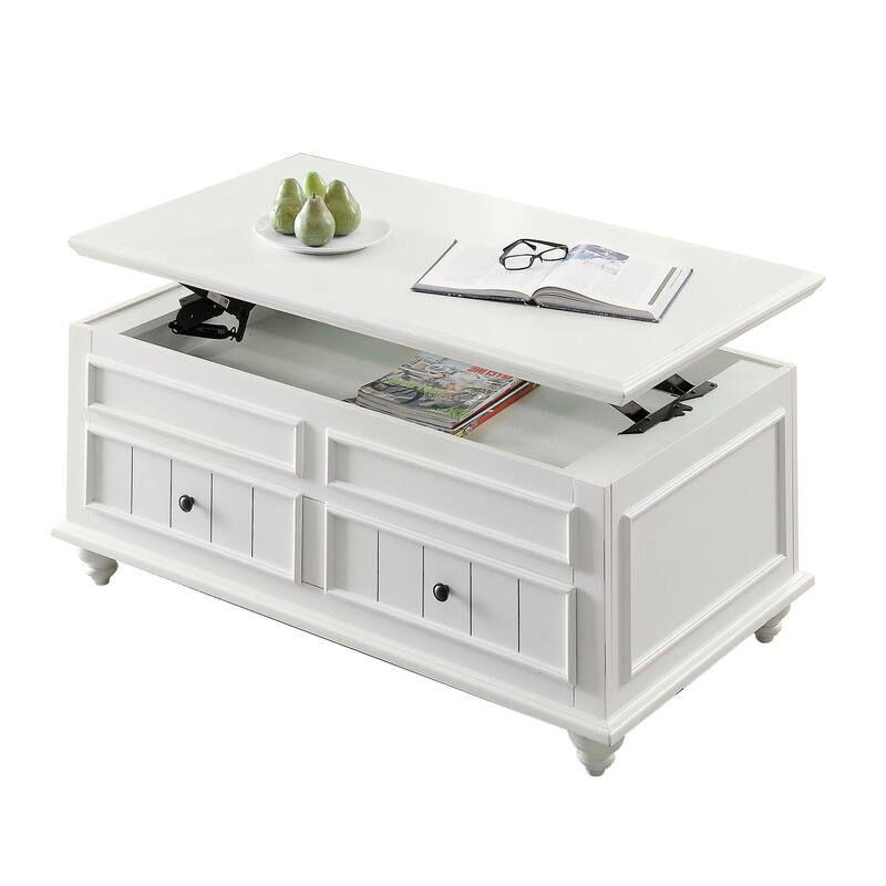 Laguna White Washed Coffee Table with Lift-top