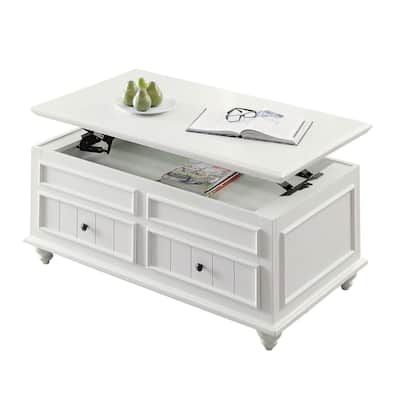 Laguna White Washed Coffee Table with Lift-top