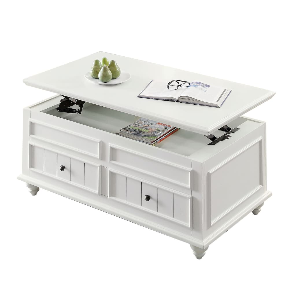 Laguna White Washed Coffee Table with Lift-top