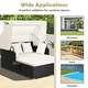 preview thumbnail 48 of 61, Outdoor Patio Daybed with Canopy and Foldable Side Trays - 65" x 60.5 x 58.5"