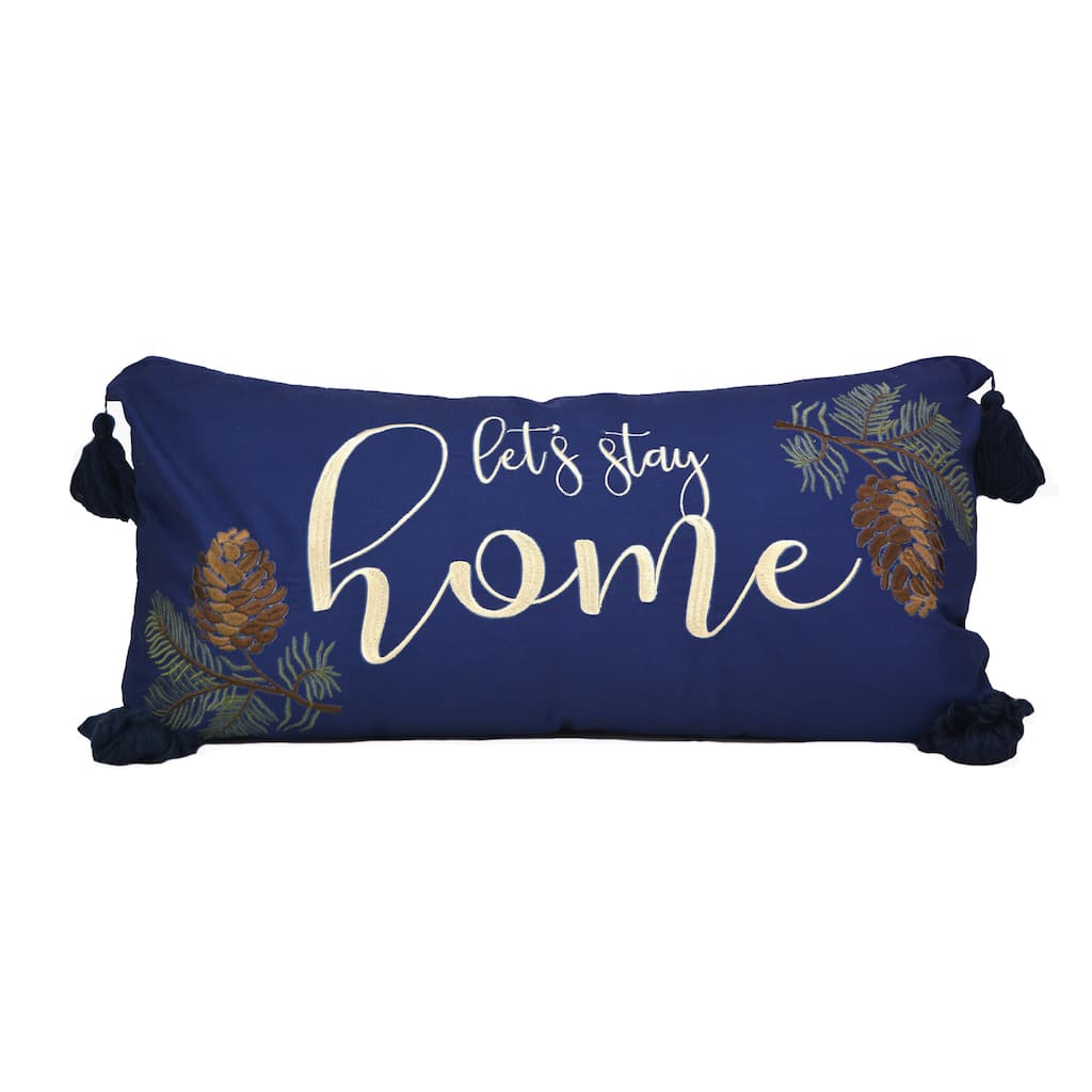 Donna Sharp Pine Boughs "Let's Stay Home" Decorative Pillow