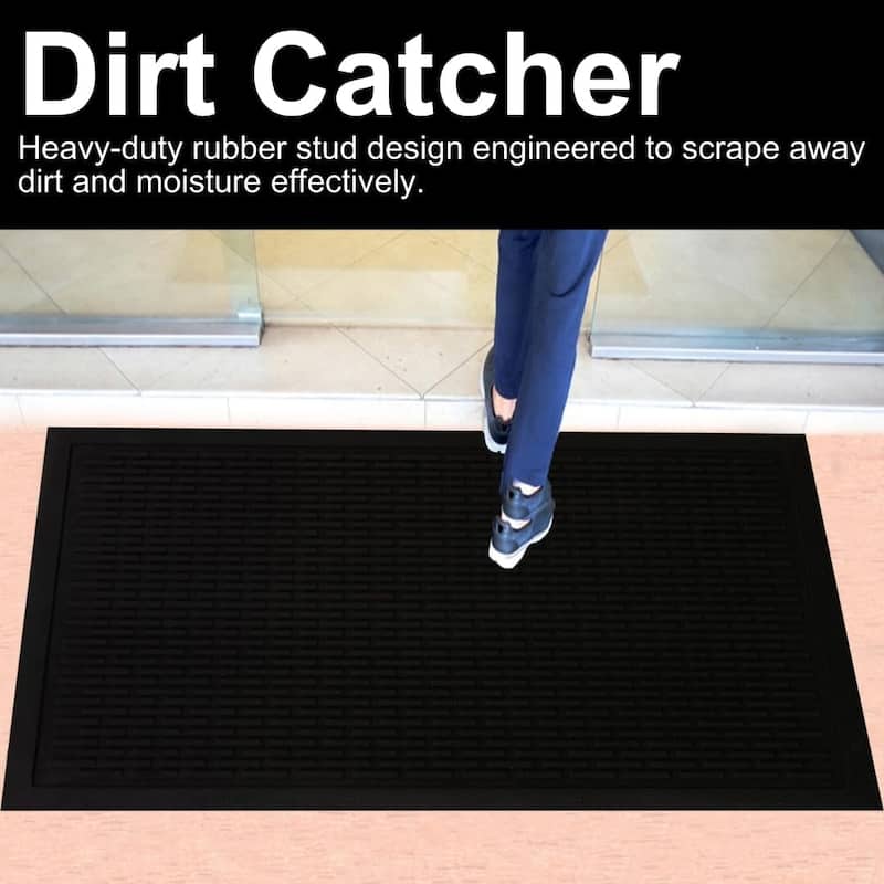 A1HC New Natural Rubber Premium Scrapper Door Mats-Keeps Mud and Dirt Away