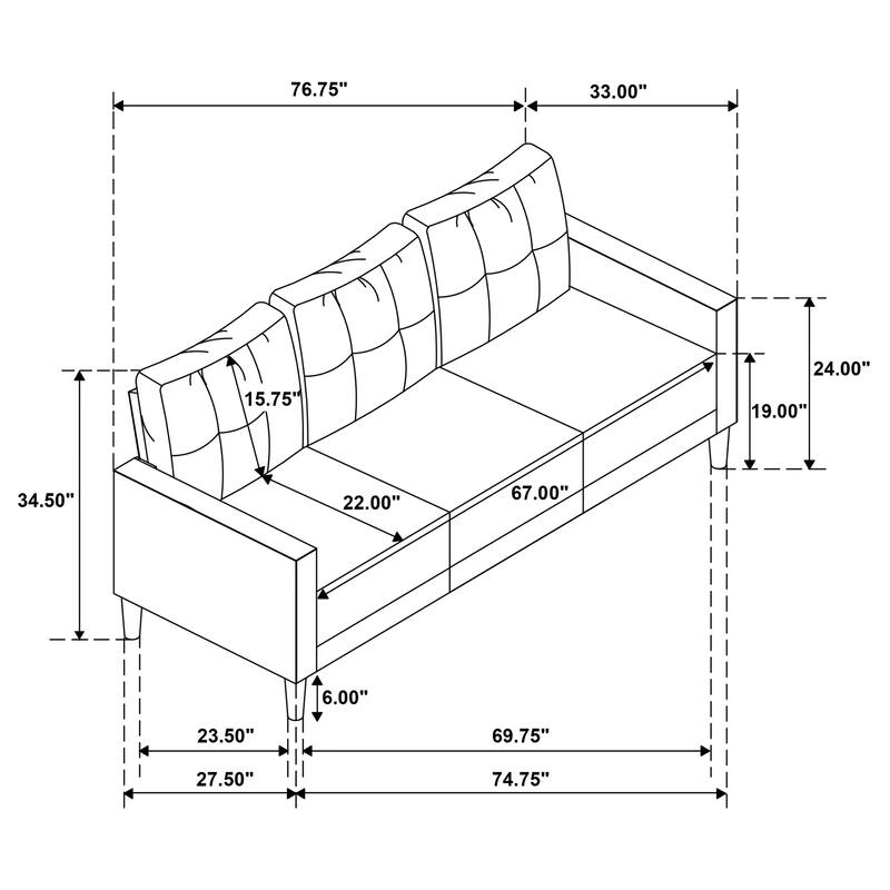 Bowen II Fabric Upholstered Track Arm Sofa