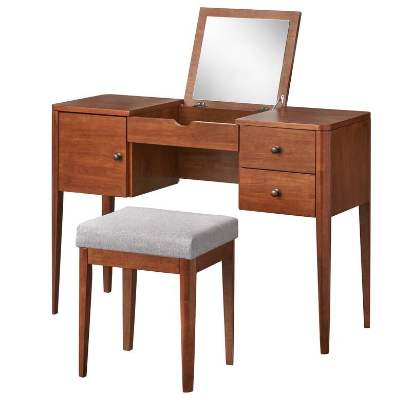 Lifestorey Parc Vanity Desk and Stool Set