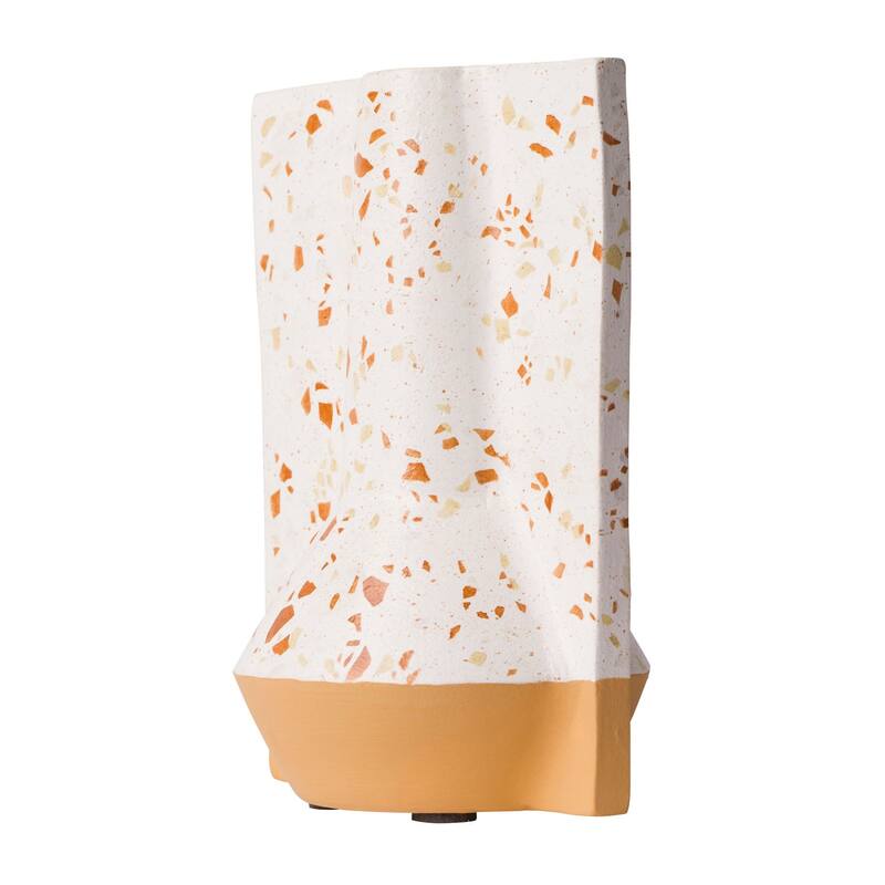 Urbino Handmade Ceramic Vase - White Terrazzo/Terracotta