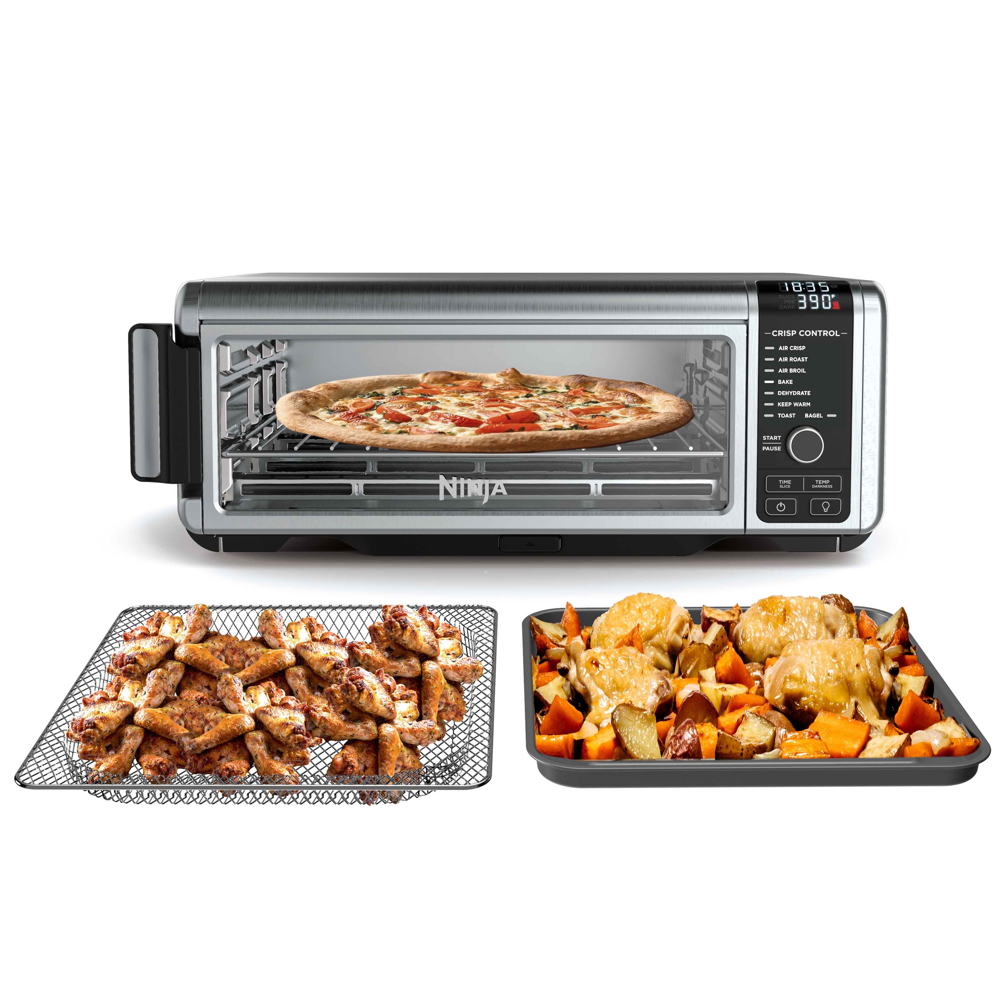 高価値セリー Ninja SP101 Digital Air Fry Countertop Oven with 8-in-1 トイガン